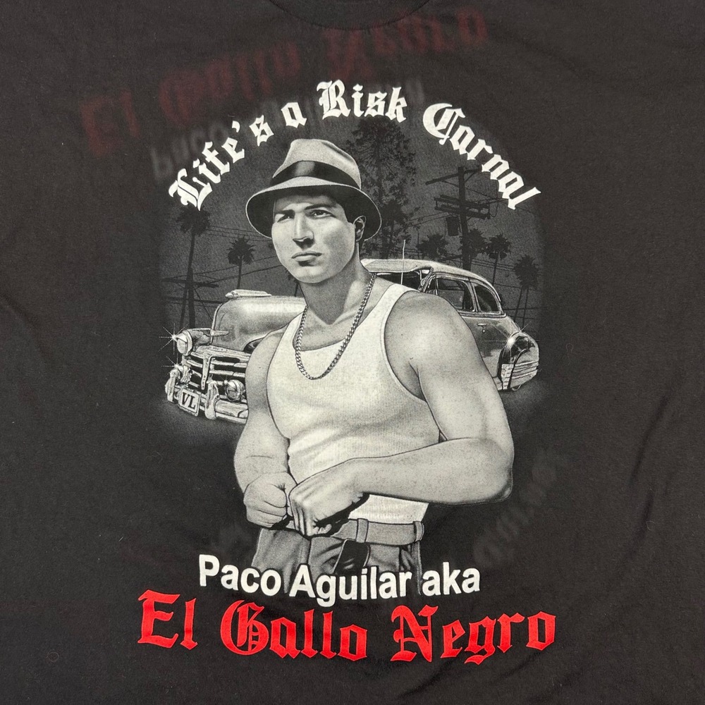 Blood In Blood‎ Out Paco Aguilar El Gallo Negro Black Graphic T-Shirt Mens 3XL
